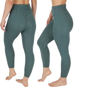 Yogalicious Criss Cross V-Back Leggings Trekking Green Size M Squat Proof